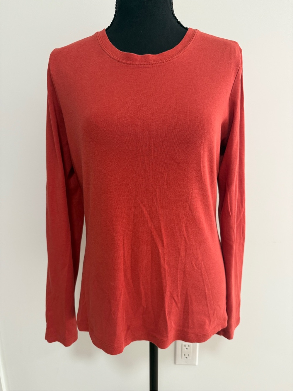 3 for $25 Caslon 100% Cotton Top L Rust Burnt Orange Terracotta Soft Thick Cozy
